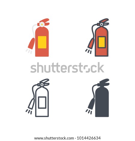 Extinguisher firefighter service icon