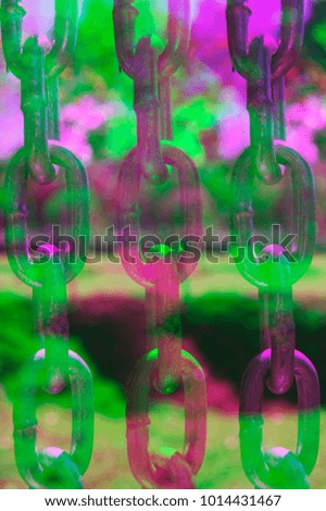 green, purple double effect chain 