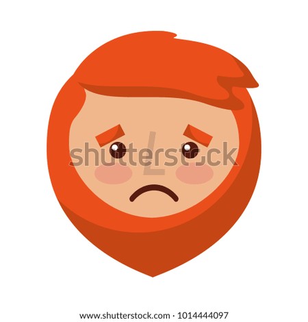 cartoon sad face man beard character