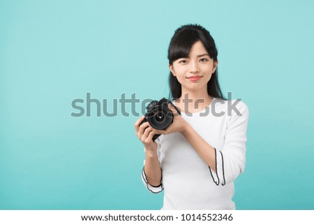 woman with a camera