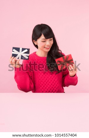 woman having giftboxes