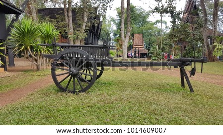 Black Old wooden cart 