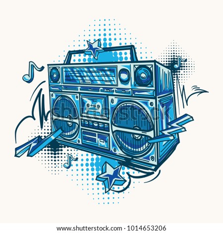 Boom Box In Graffiti Style Royalty Free Stock Vector 418630558 Avopix Com