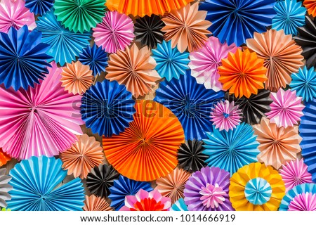 Colorful circle shape paper, Multicolor Origami, Art and idea Colorful Background