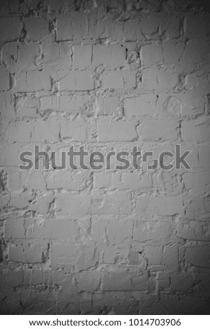 old white brick wall in vignette