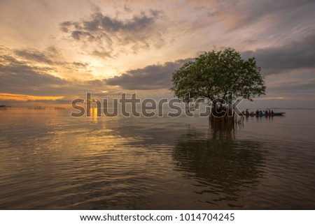 Beautiful Pak Pra lake,Pattalung province,Thailand.