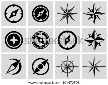 Compasses icons set. Royalty-Free Stock Photo #101472508
