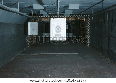 targets for shooting in empty shooting gallery Royalty-Free Stock Photo #1014752377