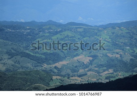 View of the mountain that became a farm in Nan Province, Thailand.