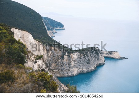 rocky coastline and clear blue water