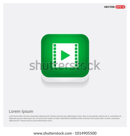 Clapper board icon Green Web Button