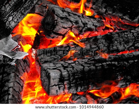 Wood Fireplace Background stock photo