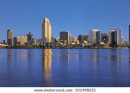 This is the San Diego Bay in morning light.