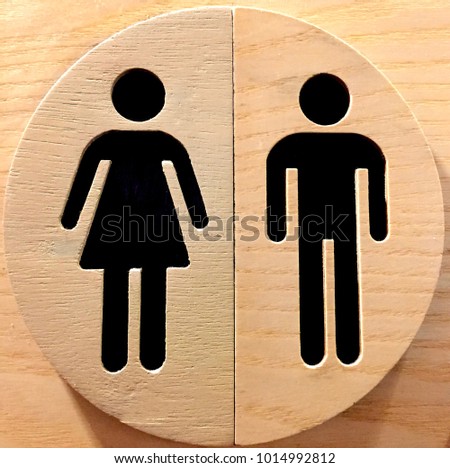 Male and Female icon on  circle background