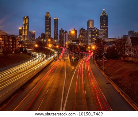 Atlanta Skyline at night from the Jackson Street Bridge