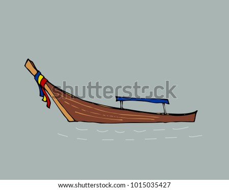 isolated national orient thailand longtail boat