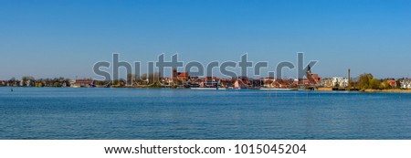 The skyline of Waren on the Mueritz - Panorama from 3 pictures