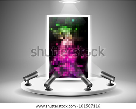 Gallery Picture Stand with Abstract Background