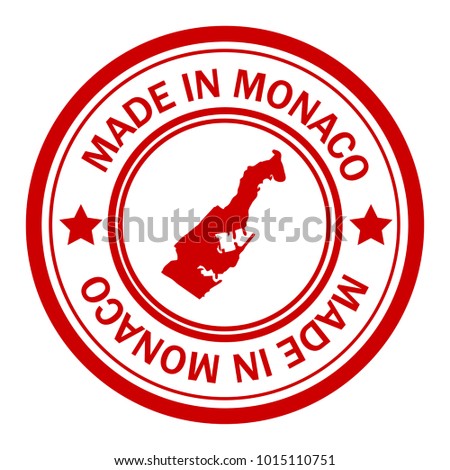 Red stamp made in with map of Monaco