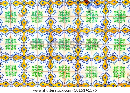 Traditional ornate portuguese decorative tiles 