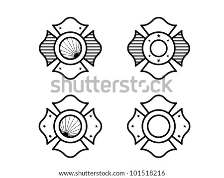 Four Fire Fighter Maltese Cross.