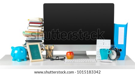 computer on the table