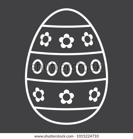 Easter egg line icon, easter and holiday, celebration sign vector graphics, a linear pattern on a black background, eps 10.