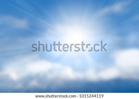 Bright sun shining in sky. Nature background