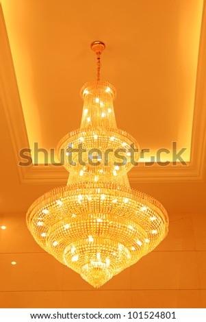 glass chandeliers hanging from the ceiling
