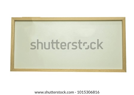 Wooden photo frame isolated with copy space on white background.