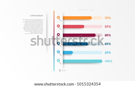 Modern presentation template chart, graph for use in business plan on white background. vector design infographic elements style.