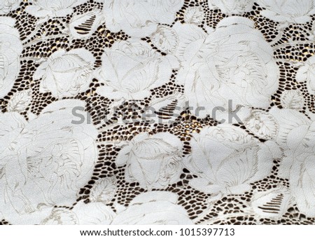 the texture of the skin with embossed floral pattern. abstract vintage leather floral pattern. Leather floral pattern background. 