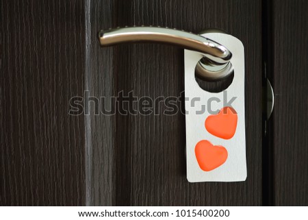 Door hanger sign (door sign). Door knob. Door Sign wiht hearts. Hand made hanger.