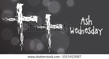 Vector illustration of a Abstract Background with Cross for Ash Wednesday, Lent Season.