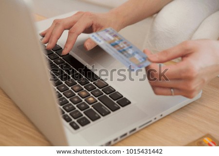 Credit card and computer image in Japan