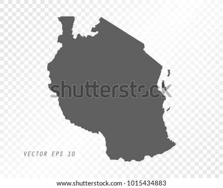 Map of Tanzania , vector illustration on transparent background. Items are placed on separate layers and editable.