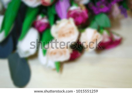 beautiful refined bouquet on a wooden background. Blurred Background
