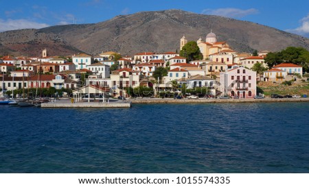 Photo from picturesque and historic main port of fishing village of Galaxidi, Fokida, Greece