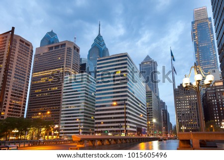 Modern buildings at downtown in Rittenhouse Square District, Philadelphia, Pennsylvania