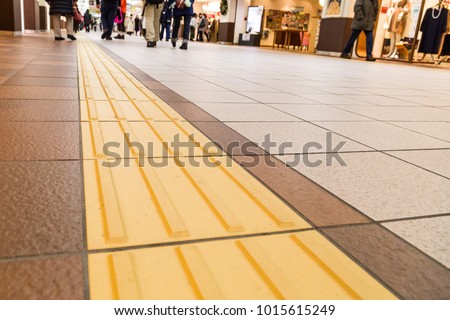 Indoor tactile paving foot path for the blind and vision impaired handicap in Japan