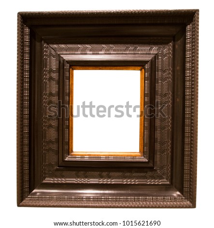 rectangular black frame for photo on isolated background