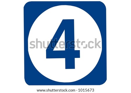 Blue square recreational sign isolated on a white background with the Rec area 4 interntional symbol displayed