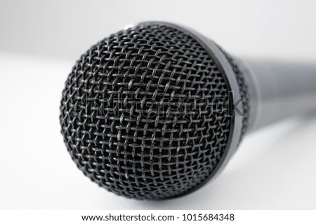 Microphone in a recording studio on a white background