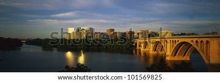 Key Bridge & Skyline View, Rosslyn, Virginia/Washington, D.C.