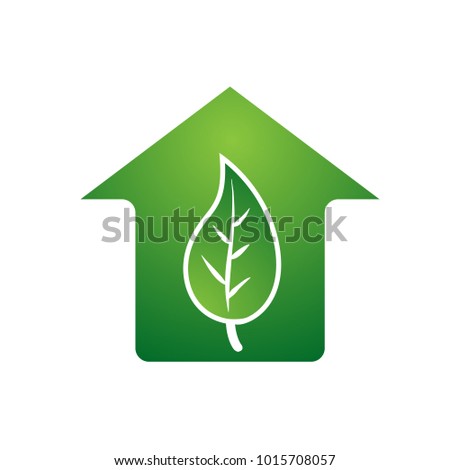 Green Eco House logo design vector template