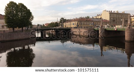 Bridge across a canal, Kryukov Canal, St. Petersburg, Russia