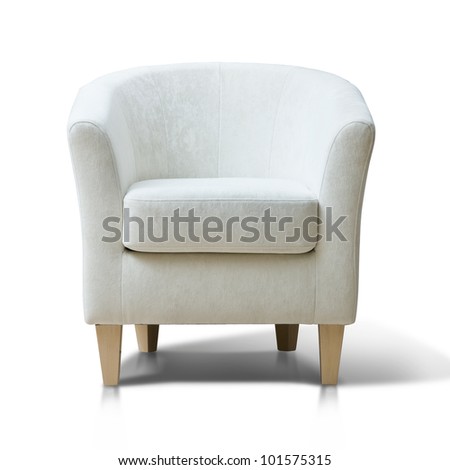 white armchair isolated on white background Royalty-Free Stock Photo #101575315