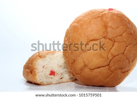 Bun made of wheat flour isolated on white background