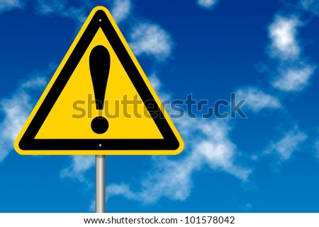Danger And Hazard Sign on a sky background
