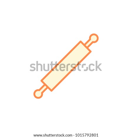 Dough Rolling Pin icon. Kitchen appliances for cooking Illustration. Simple thin line style symbol.